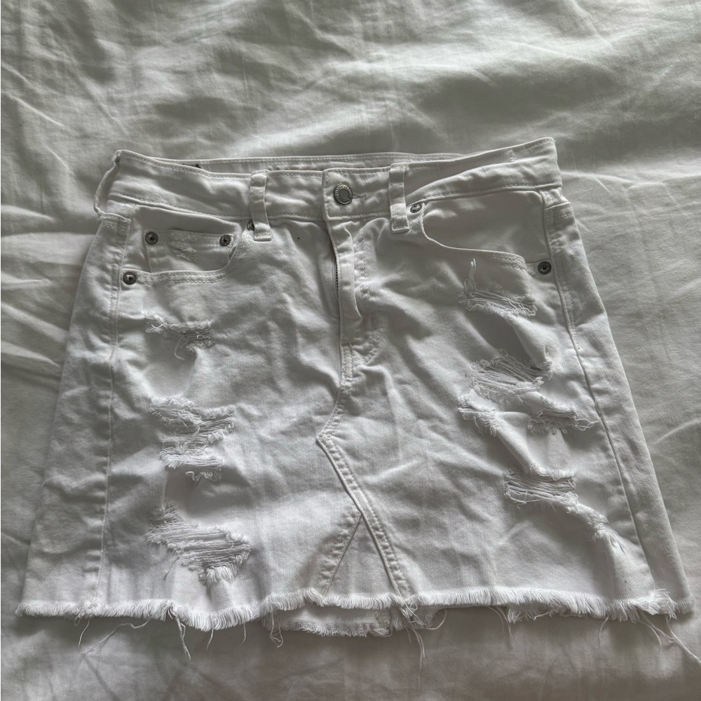 American Eagle Outfitters White Denim Skirt